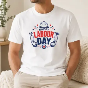 Top Hot Happy Labour Day Wrench Hammer Hard Hat Stars Shirt