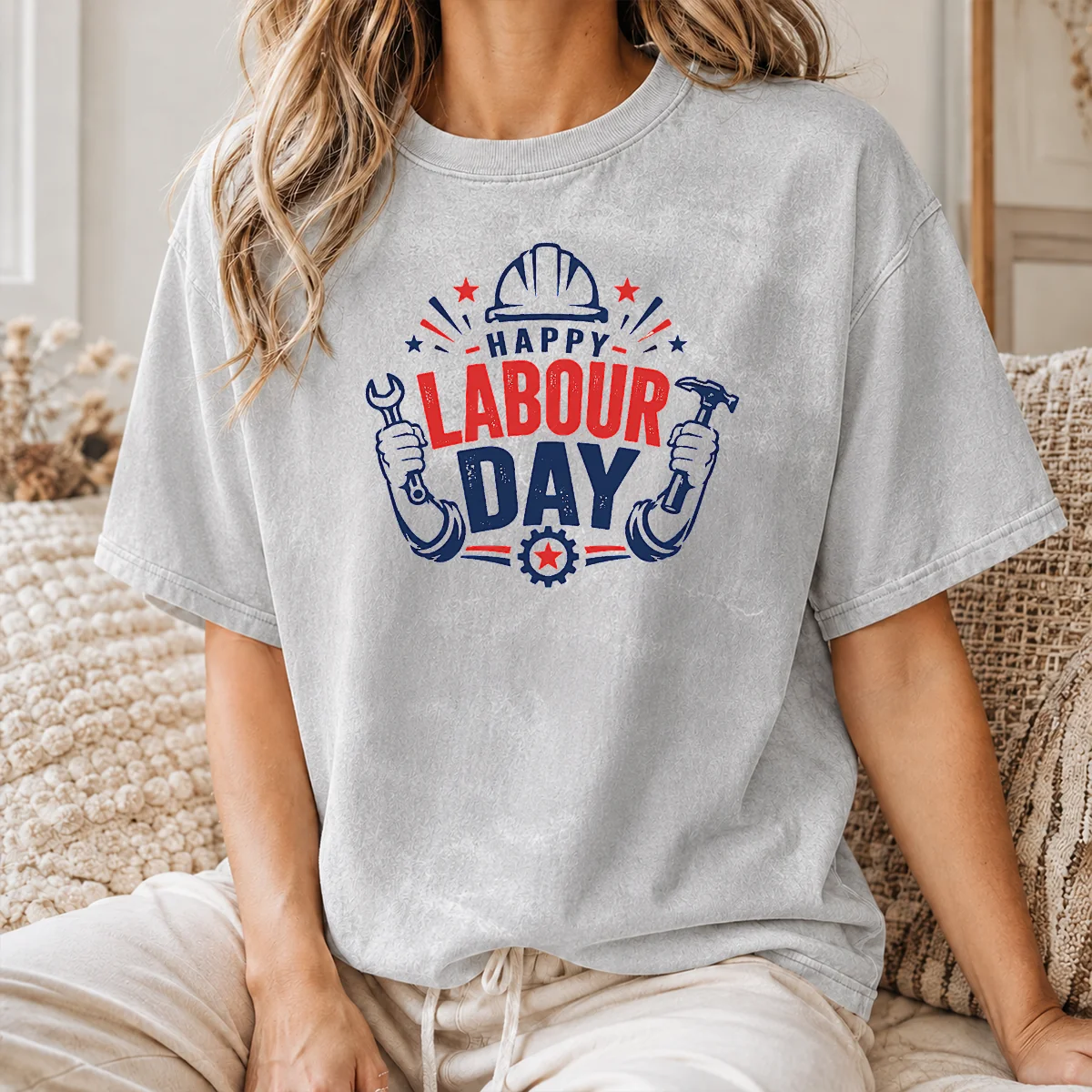 Top Hot Happy Labour Day Wrench Hammer Hard Hat Stars Shirt - Image 8