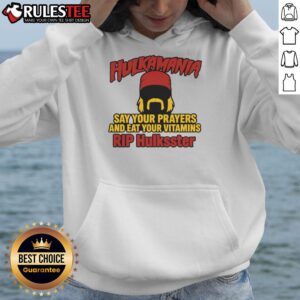 Alternative view of Official Hulkamania Say Your Prayers And Eat Your Vitamins RIP Hulkster T-Shirt