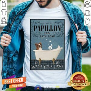Awesome Papillon Bath Soap Wash Your Paws Shirt
