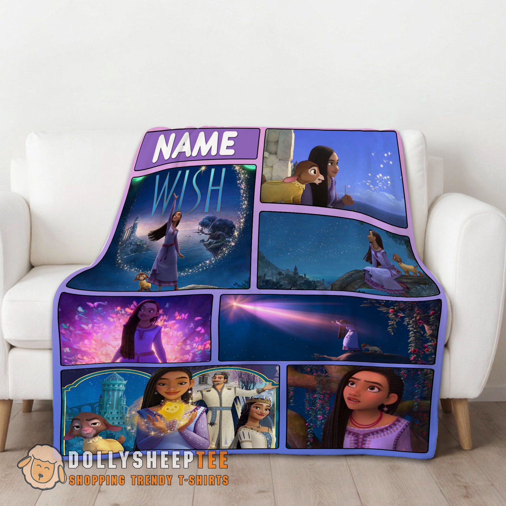 Perfect Disney Cartoon Wish Asha Princess Blanket Fleece Customized Blanket - Image 2
