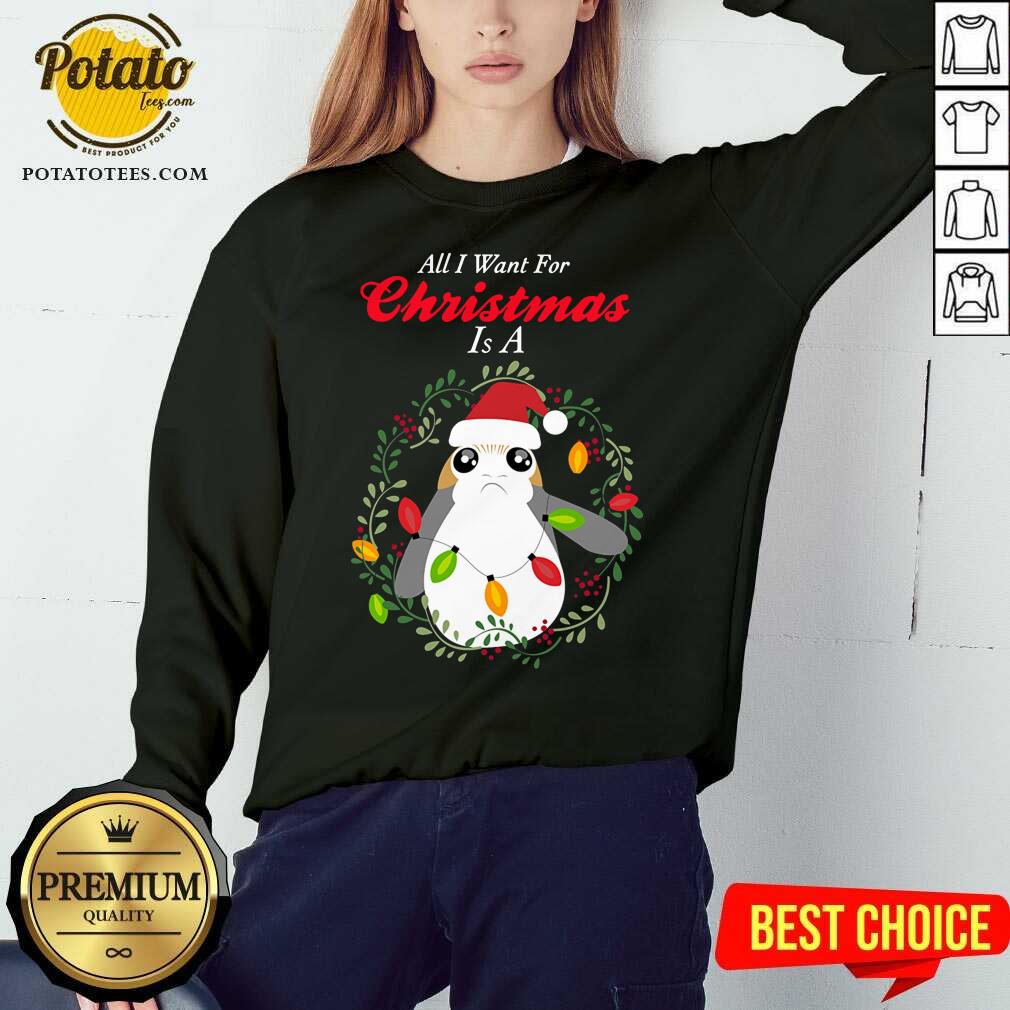 Happy Star Wars Porg All I Want Christmas Shirt - Image 2