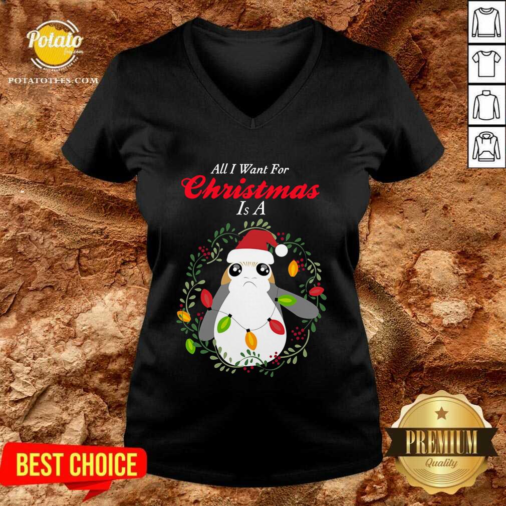 Happy Star Wars Porg All I Want Christmas Shirt - Image 4