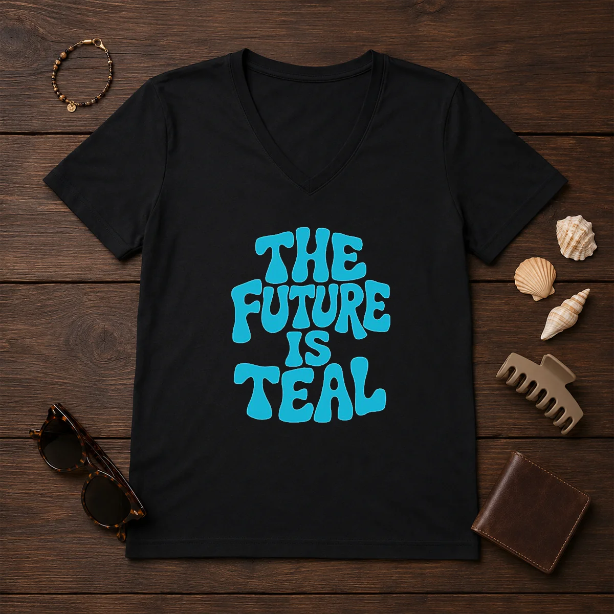 Pretty The Future Is Teal Shirt - Image 2