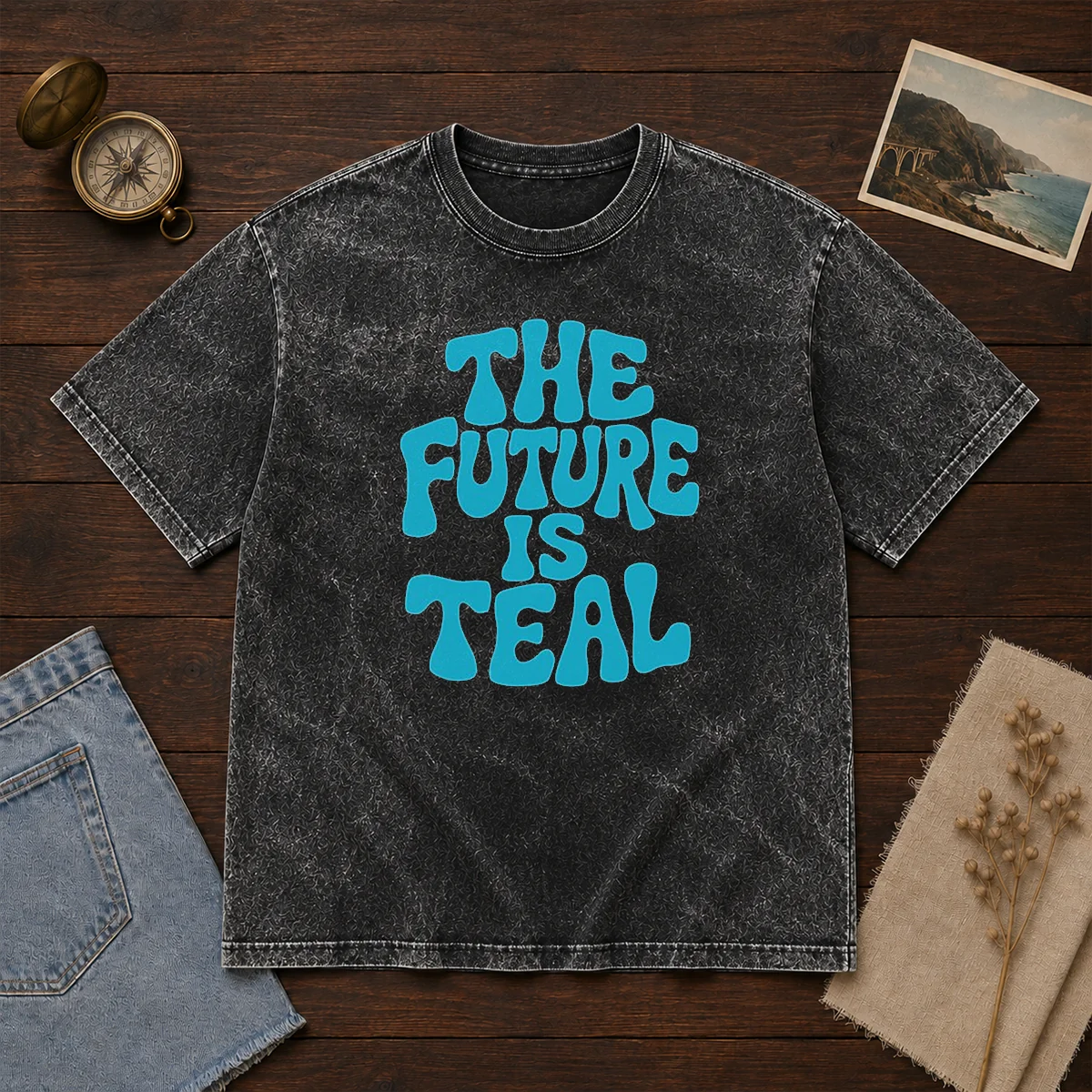 Pretty The Future Is Teal Shirt - Image 8