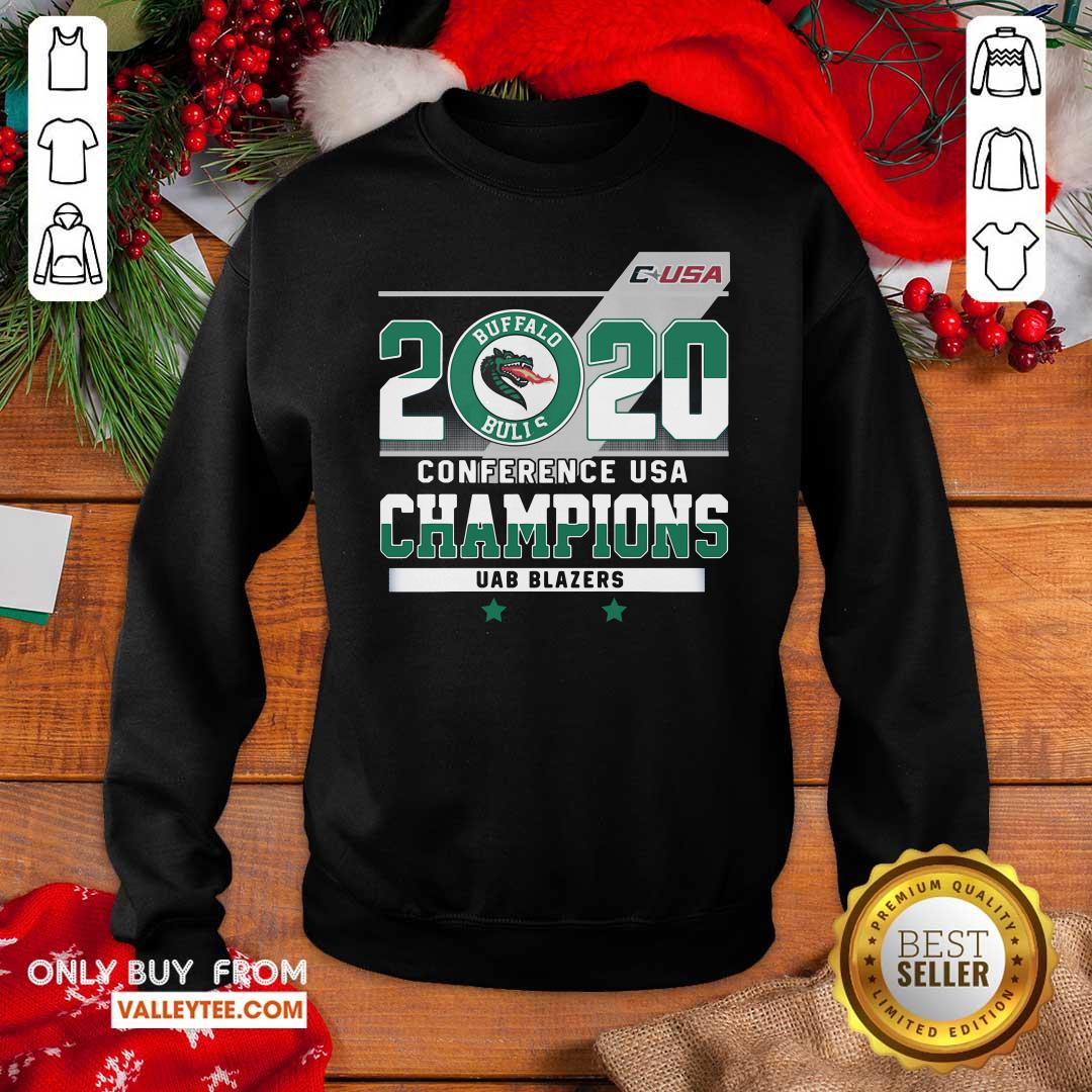 Nice C USA 2020 Buffalo Bulls Conference USA Champions UAB Blazers Shirt - Image 2