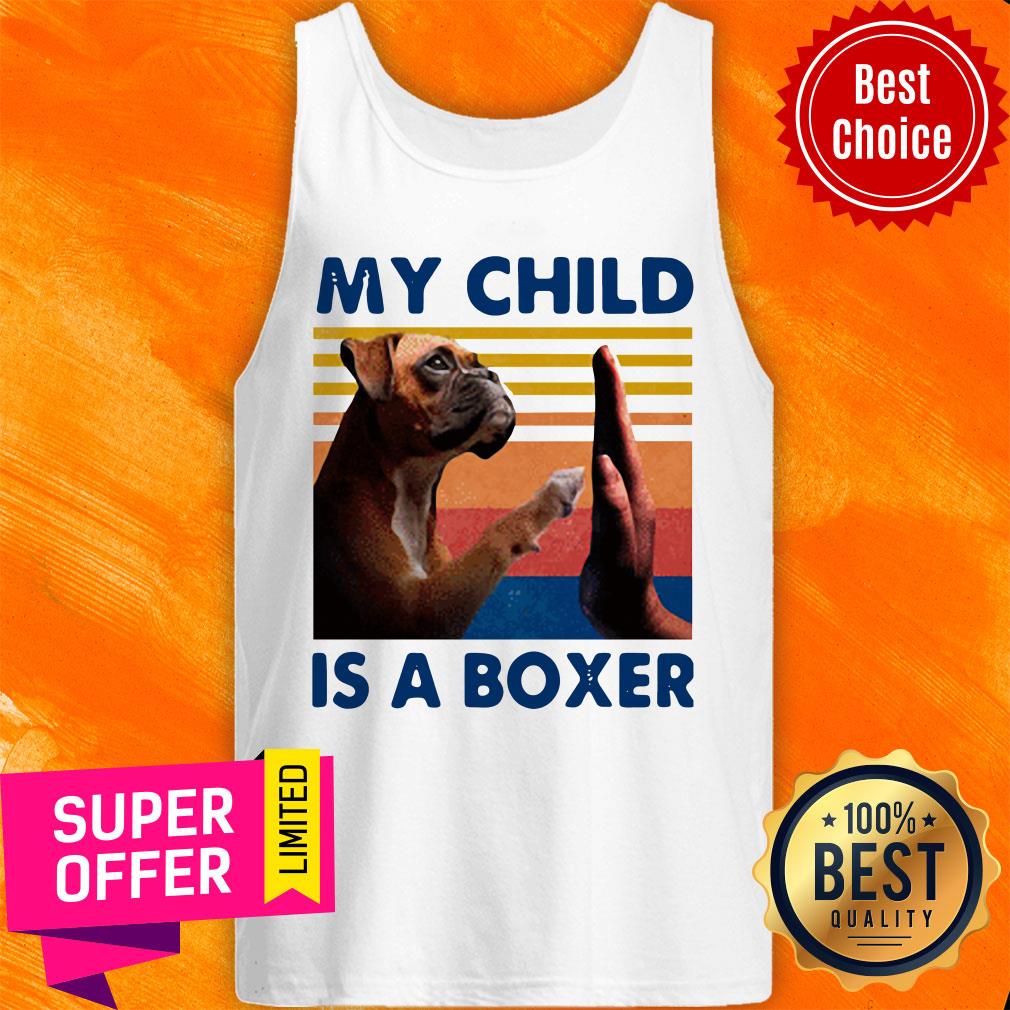 Official My Child Is A Boxer Dog Vintage Shirt - Image 4