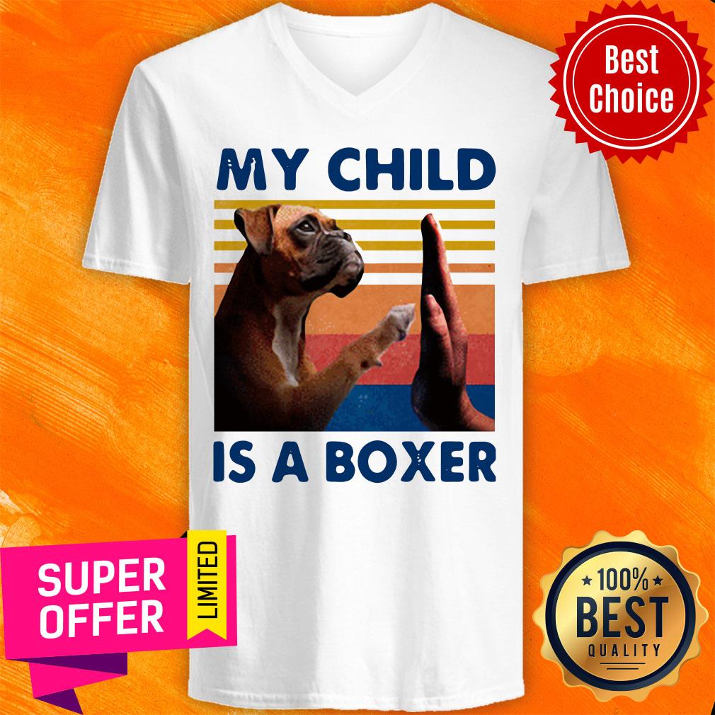 Official My Child Is A Boxer Dog Vintage Shirt - Image 3