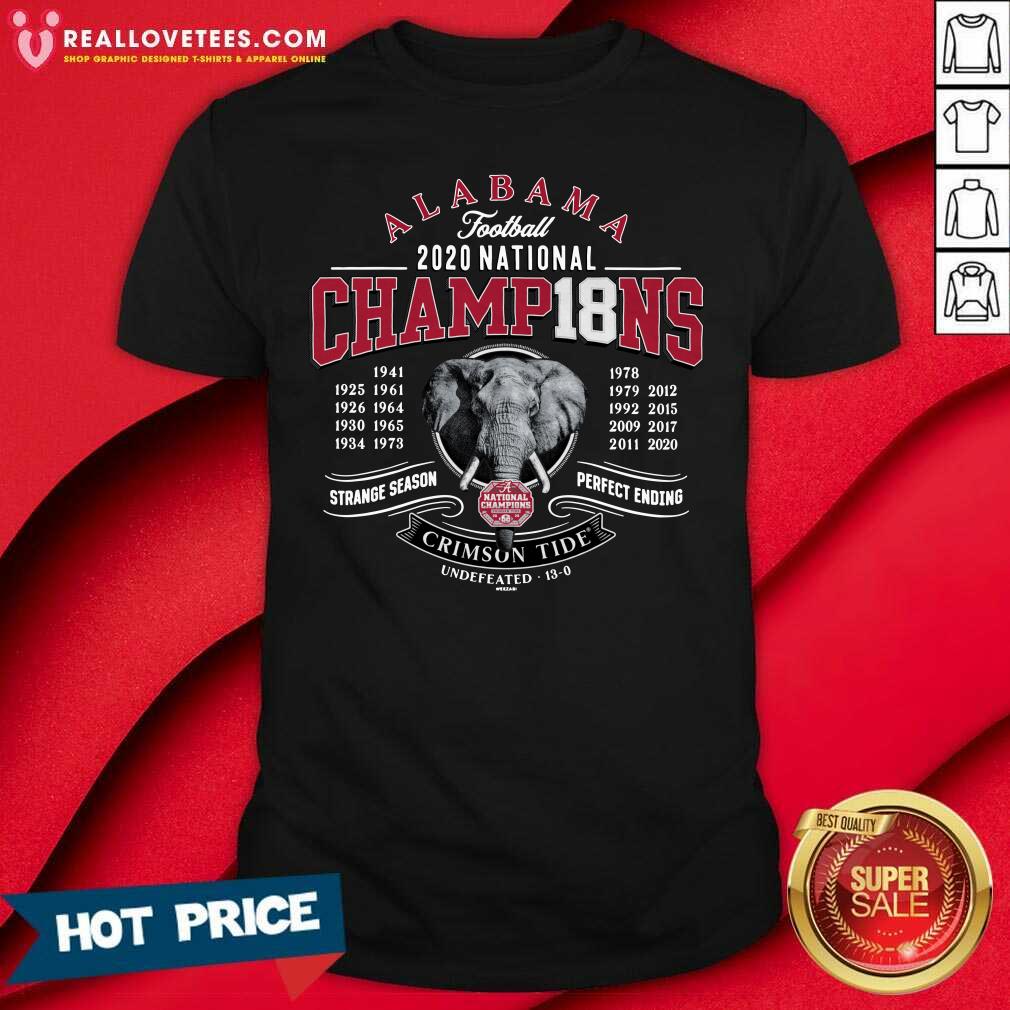 Sweet Alabama Crimson Tide 18-Time Football National Champions Elephant Engraving shirt
