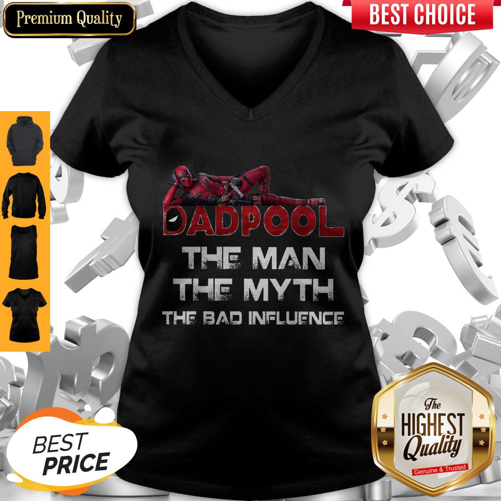 Funny Deadpool Dad Pool The Man The Myth The Bad Influence Father’s Day Shirt - Image 3