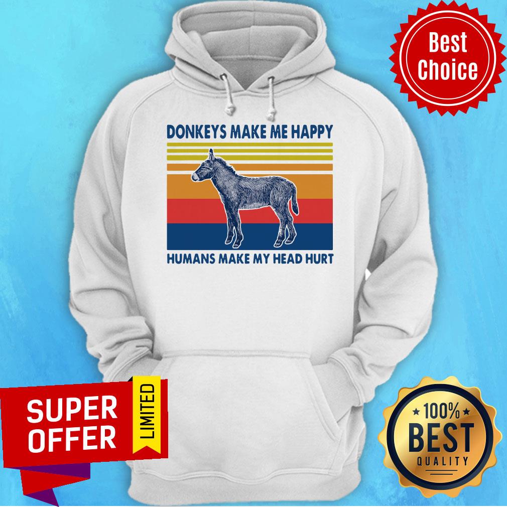 Funny Donkeys Make Me Happy Humans Make My Head Hurt Shirt - Image 3