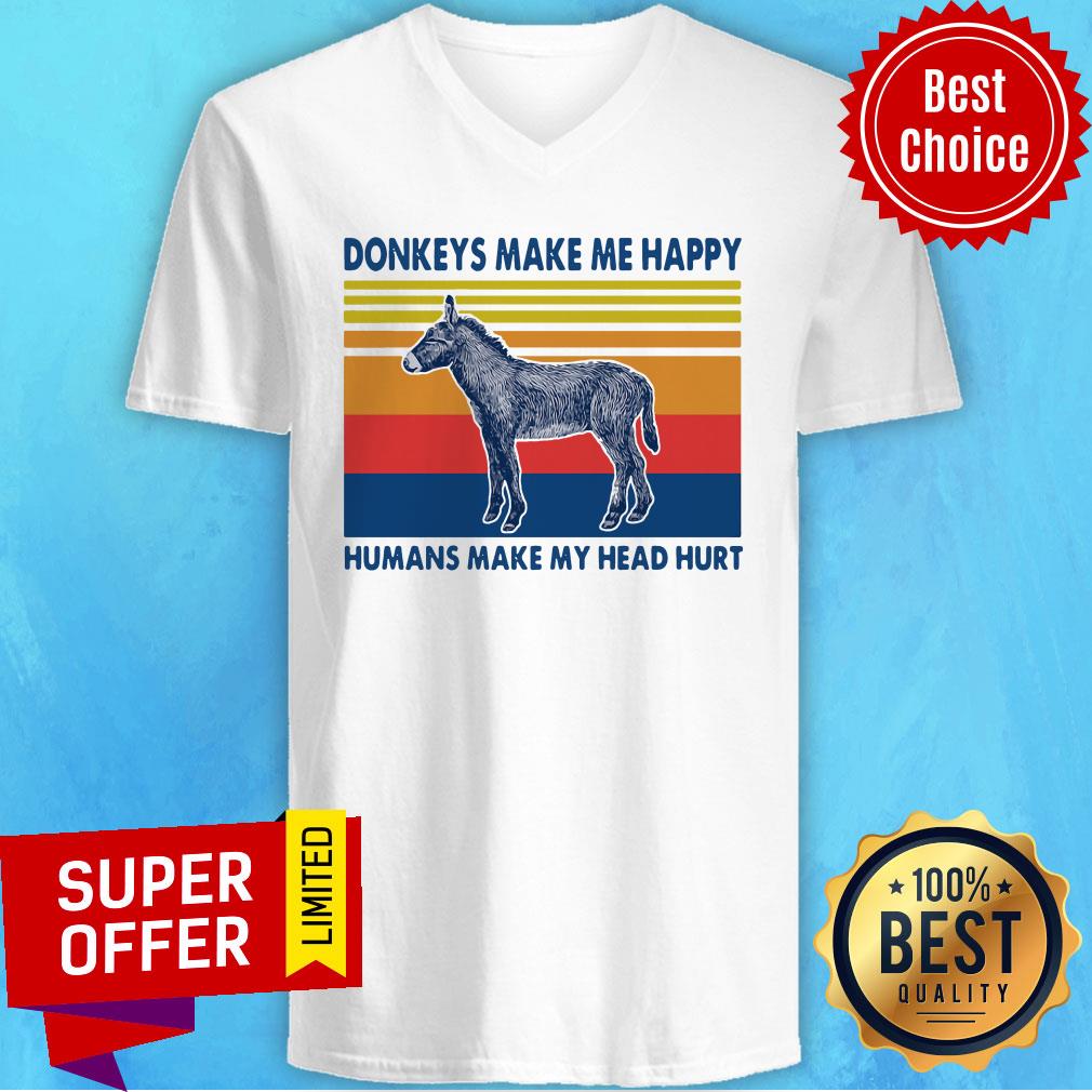 Funny Donkeys Make Me Happy Humans Make My Head Hurt Shirt - Image 4