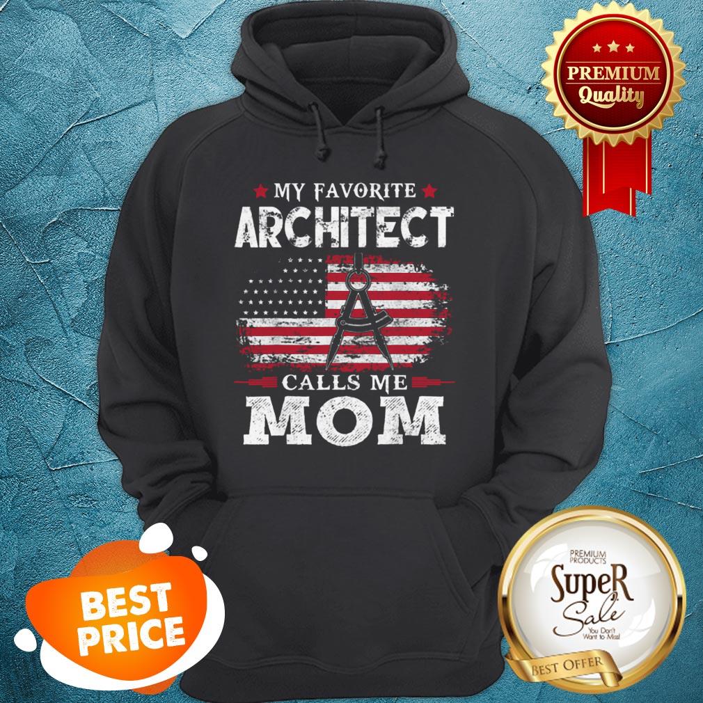 Awesome My Favorite Architect Calls Me Mom USA Flag Mother Gift Shirt - Image 2