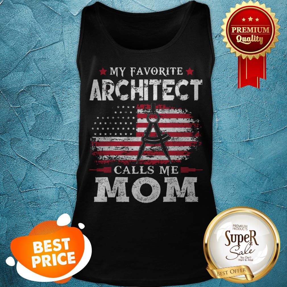 Awesome My Favorite Architect Calls Me Mom USA Flag Mother Gift Shirt - Image 4