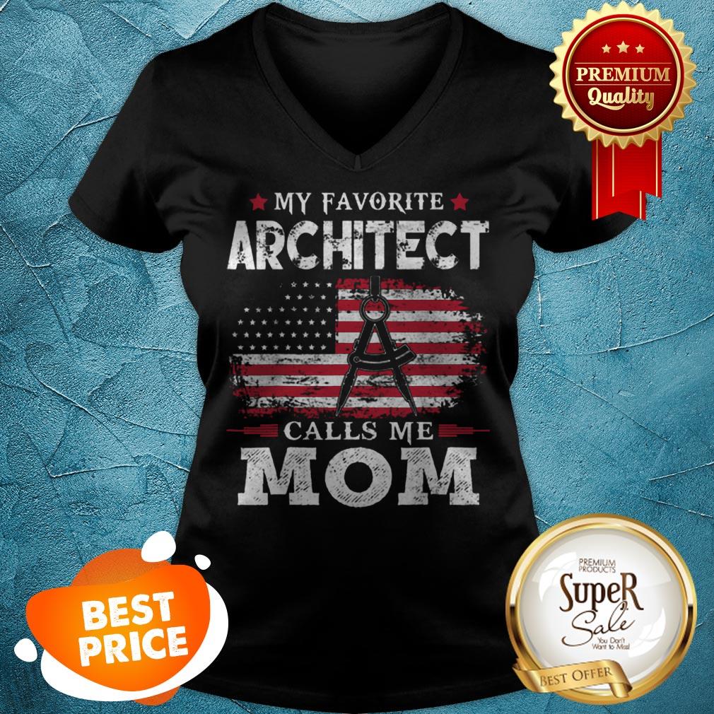 Awesome My Favorite Architect Calls Me Mom USA Flag Mother Gift Shirt - Image 5