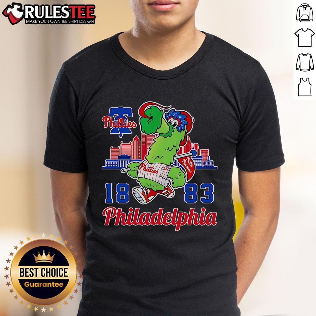 Awesome Phillie Phanatic Mascot 1883 Philadelphia Phillies Skyline T-Shirt