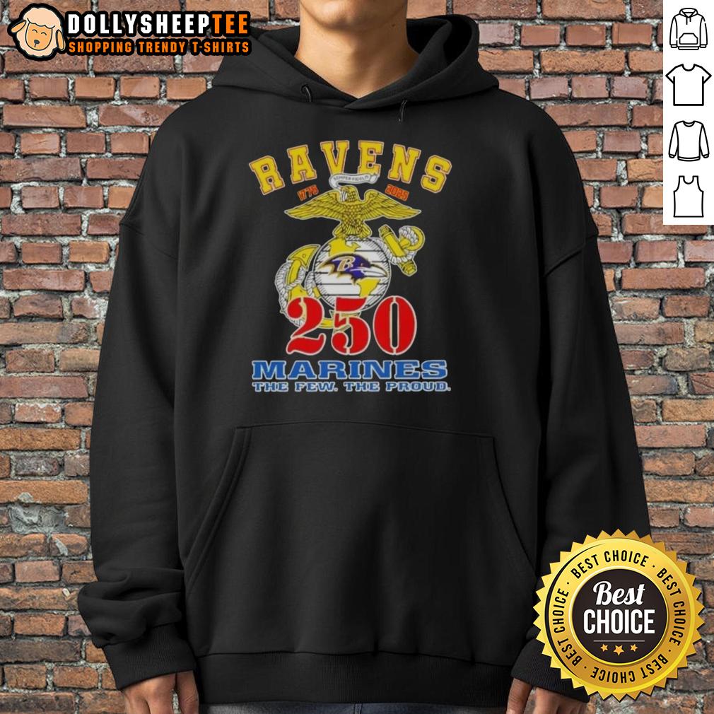 Good Baltimore Ravens X U.S.M.C 250th Birthday Celebration Shirt - Image 2