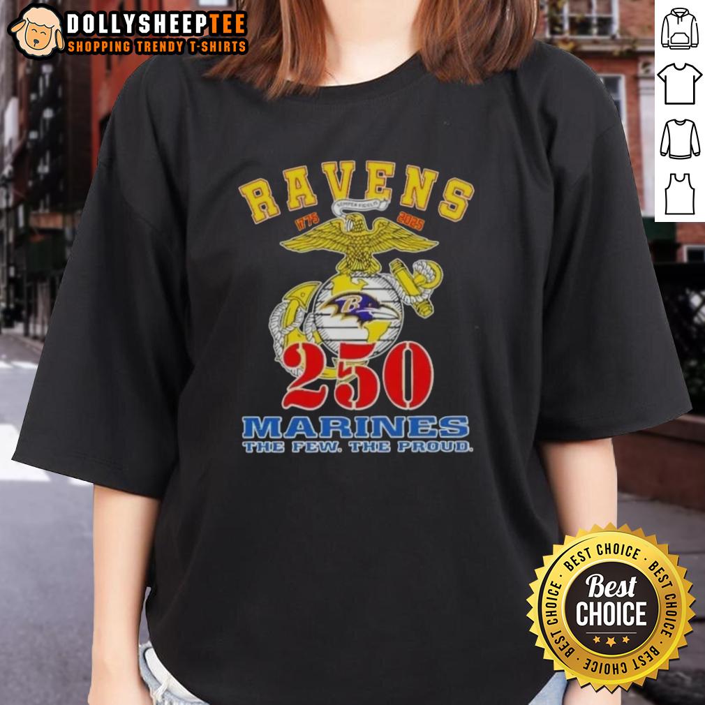 Good Baltimore Ravens X U.S.M.C 250th Birthday Celebration Shirt - Image 3