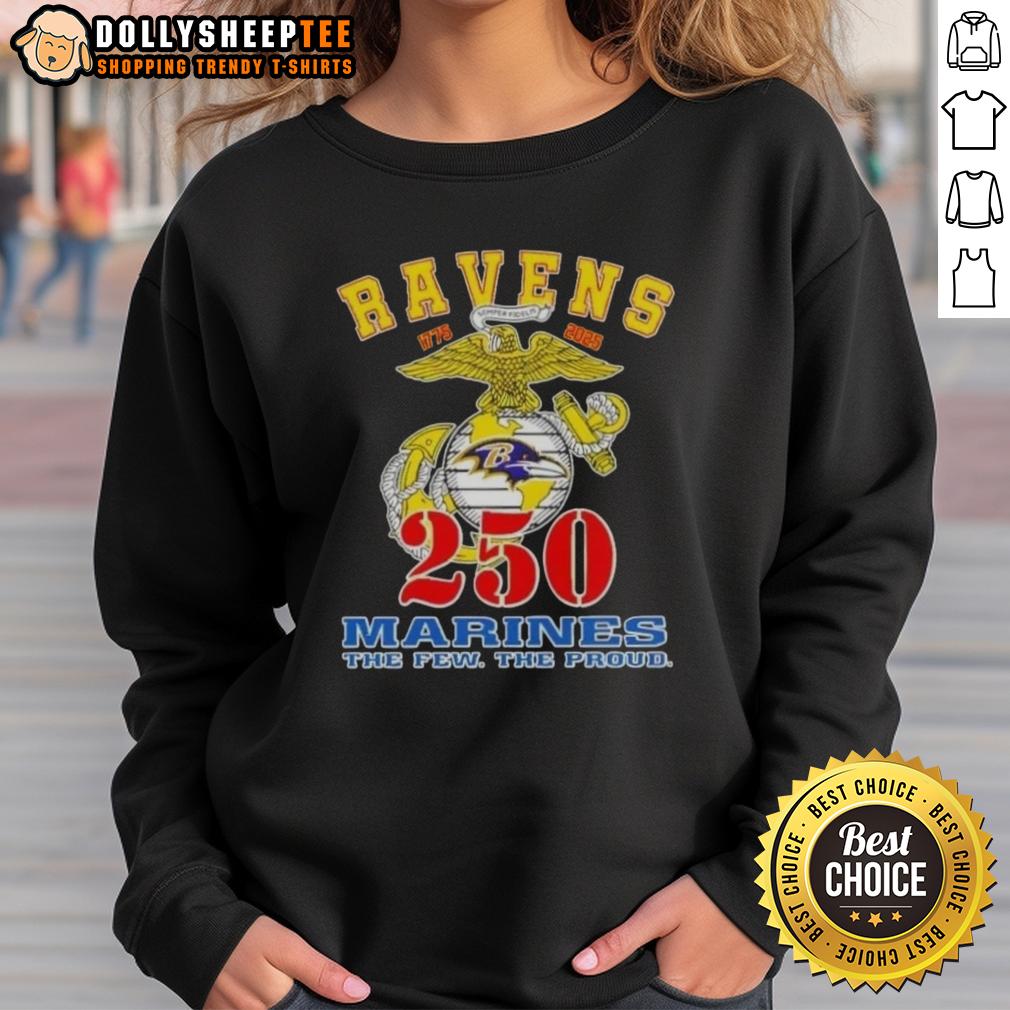 Good Baltimore Ravens X U.S.M.C 250th Birthday Celebration Shirt - Image 5