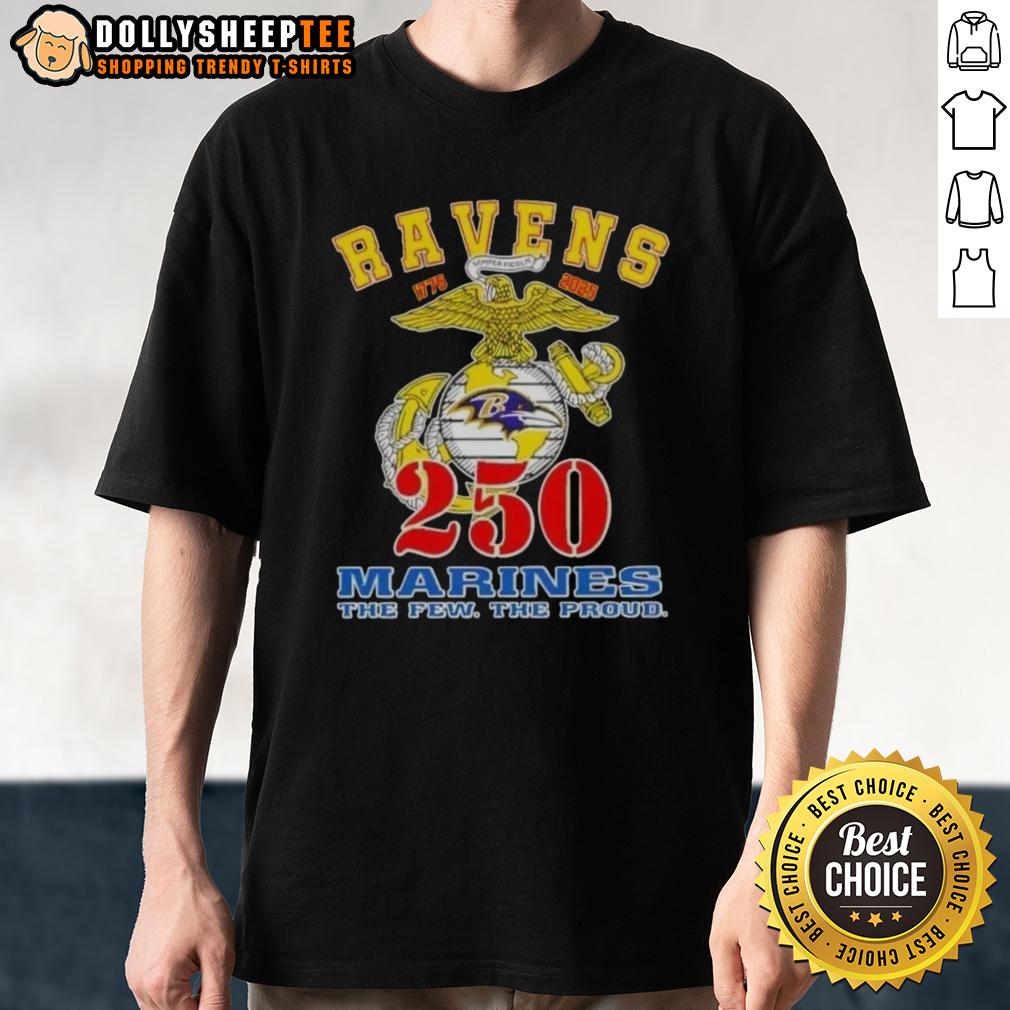 Good Baltimore Ravens X U.S.M.C 250th Birthday Celebration Shirt