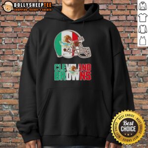 Alternative view of Good Cleveland Browns Football X Mexican Flag Logo Shirt