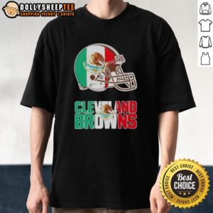 Good Cleveland Browns Football X Mexican Flag Logo Shirt