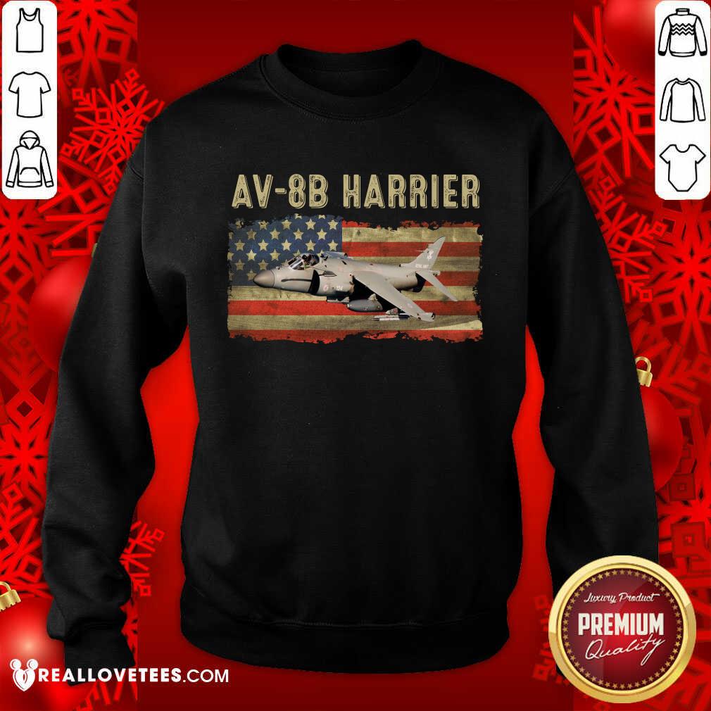 Av 8B Harrier For Pilot And Aircraft Flying Airplanes American Flag Shirt - Image 5