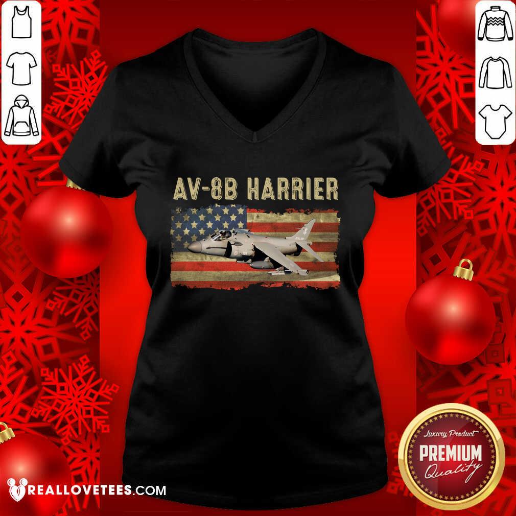 Av 8B Harrier For Pilot And Aircraft Flying Airplanes American Flag Shirt - Image 3