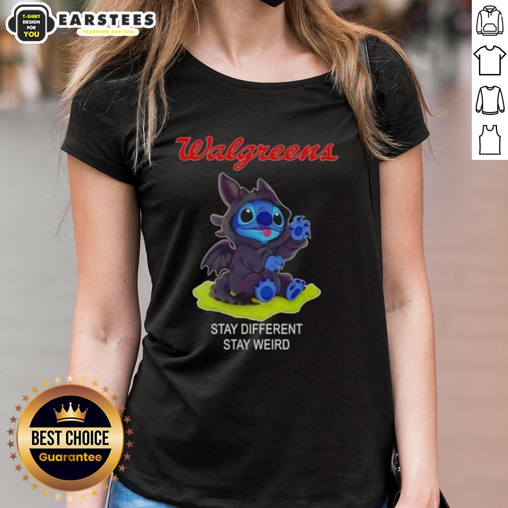 Cute Stitch Cosplay Toothless X Walgreens Stay Different Stay Weird T-Shirt - Image 3