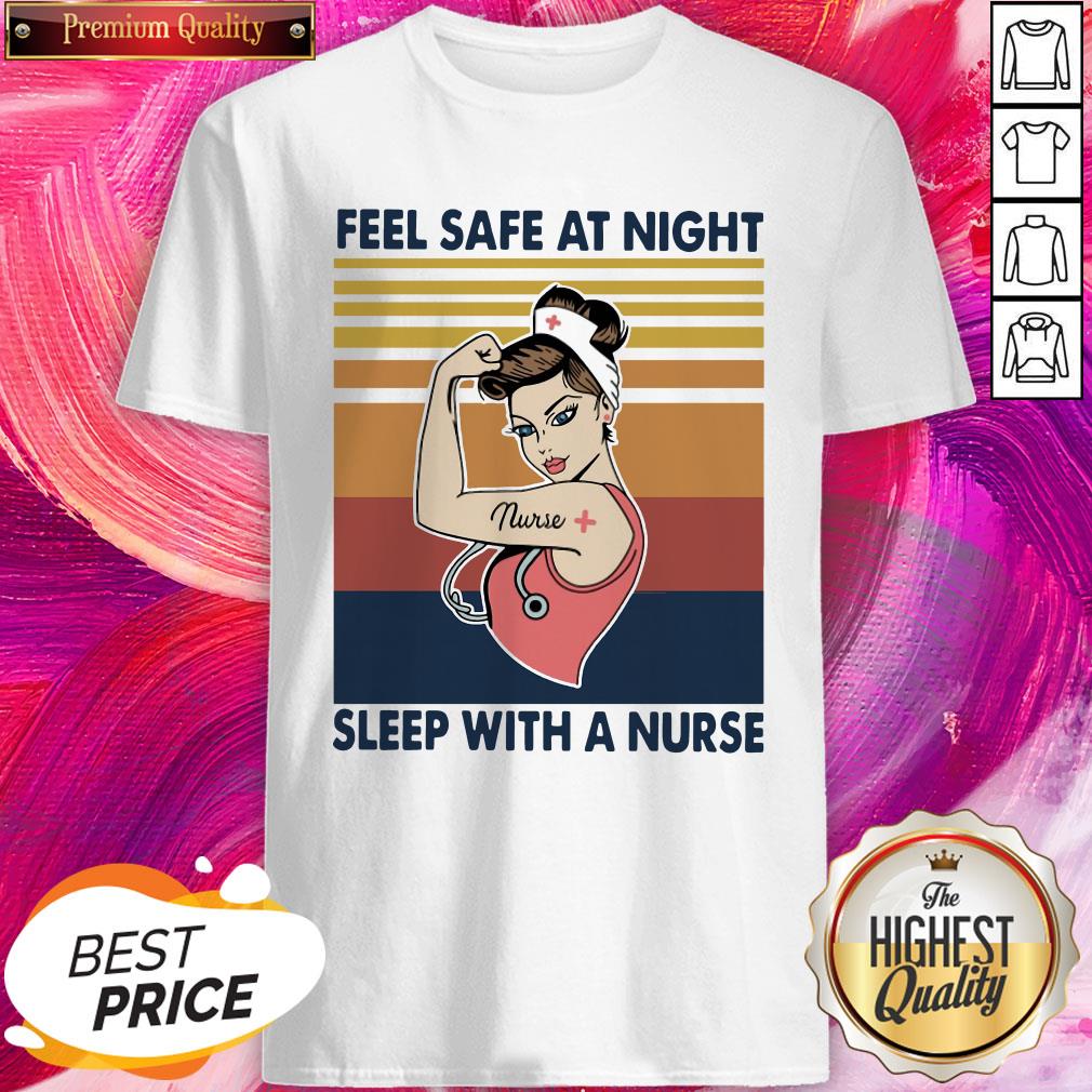 Strong Nurse Woman Feel Safe At Night Sleep With A Nurse Vintage Shirt