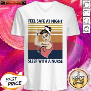 Alternative view of Strong Nurse Woman Feel Safe At Night Sleep With A Nurse Vintage Shirt