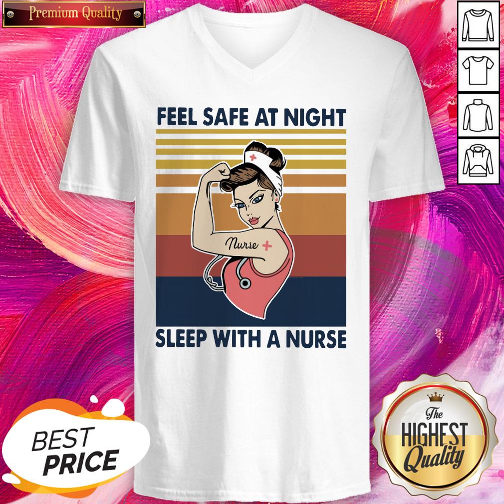 Strong Nurse Woman Feel Safe At Night Sleep With A Nurse Vintage Shirt - Image 2