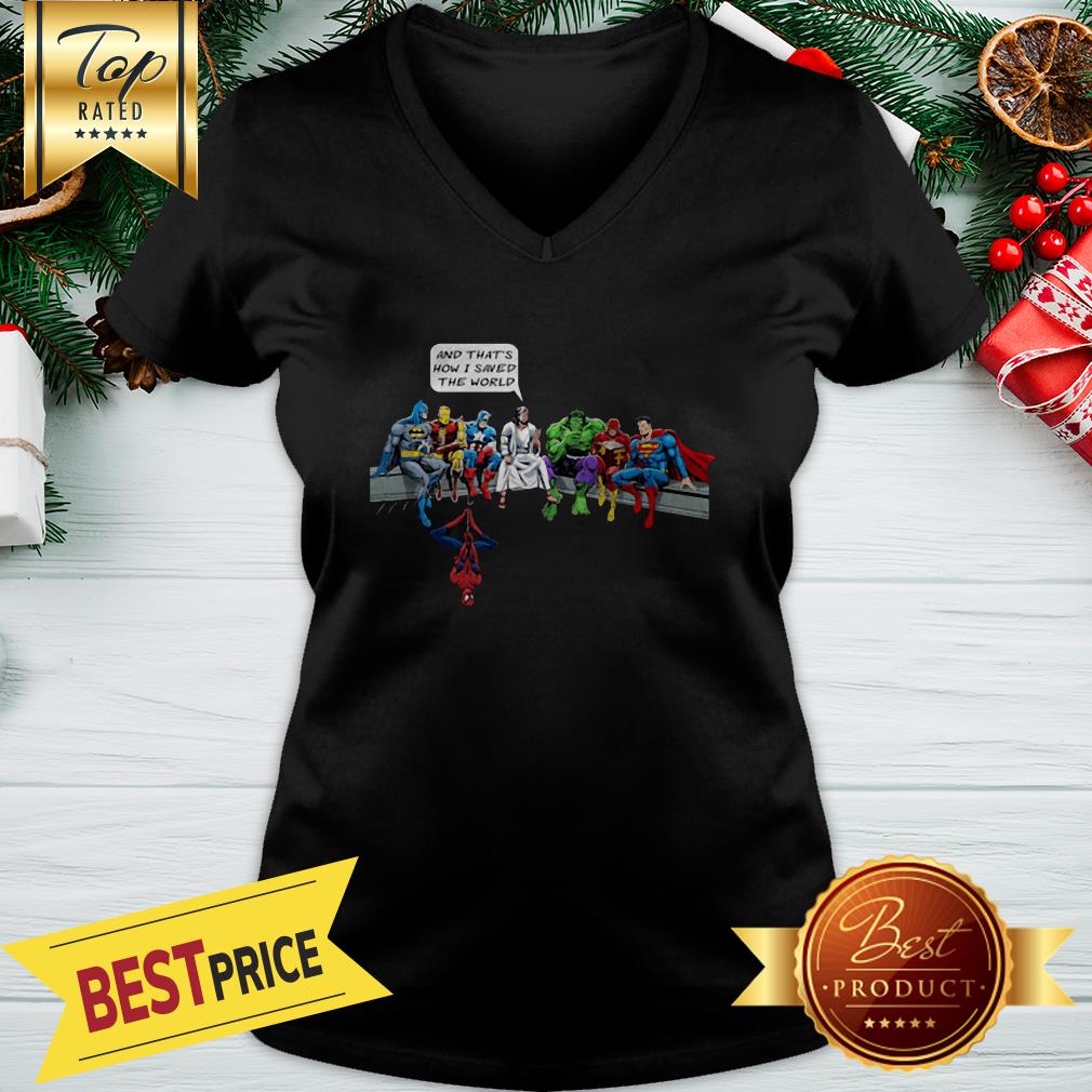 Five Up Tees And That's How I Saved The World Jesus Superheroes Men's Shirt - Image 2