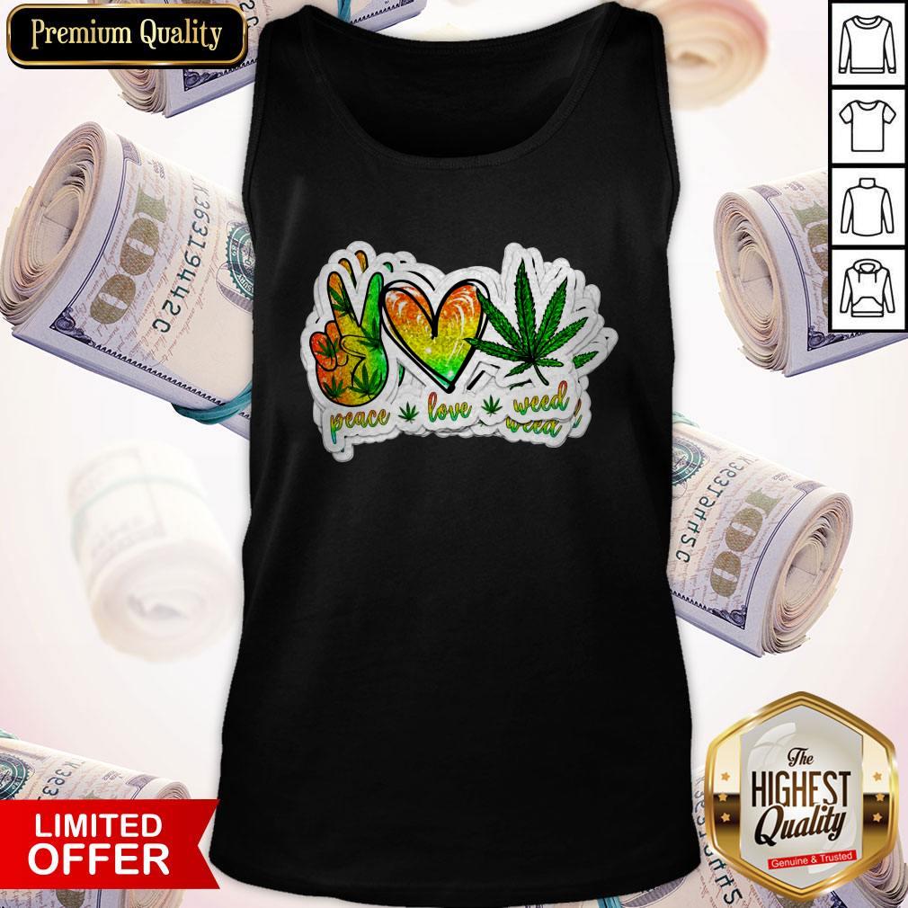 Happy Peace Love Weed Shirt - Image 3