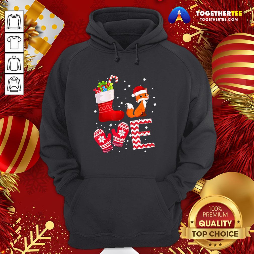 Cute Love Fox Santa Ugly Christmas Shirt - Image 5