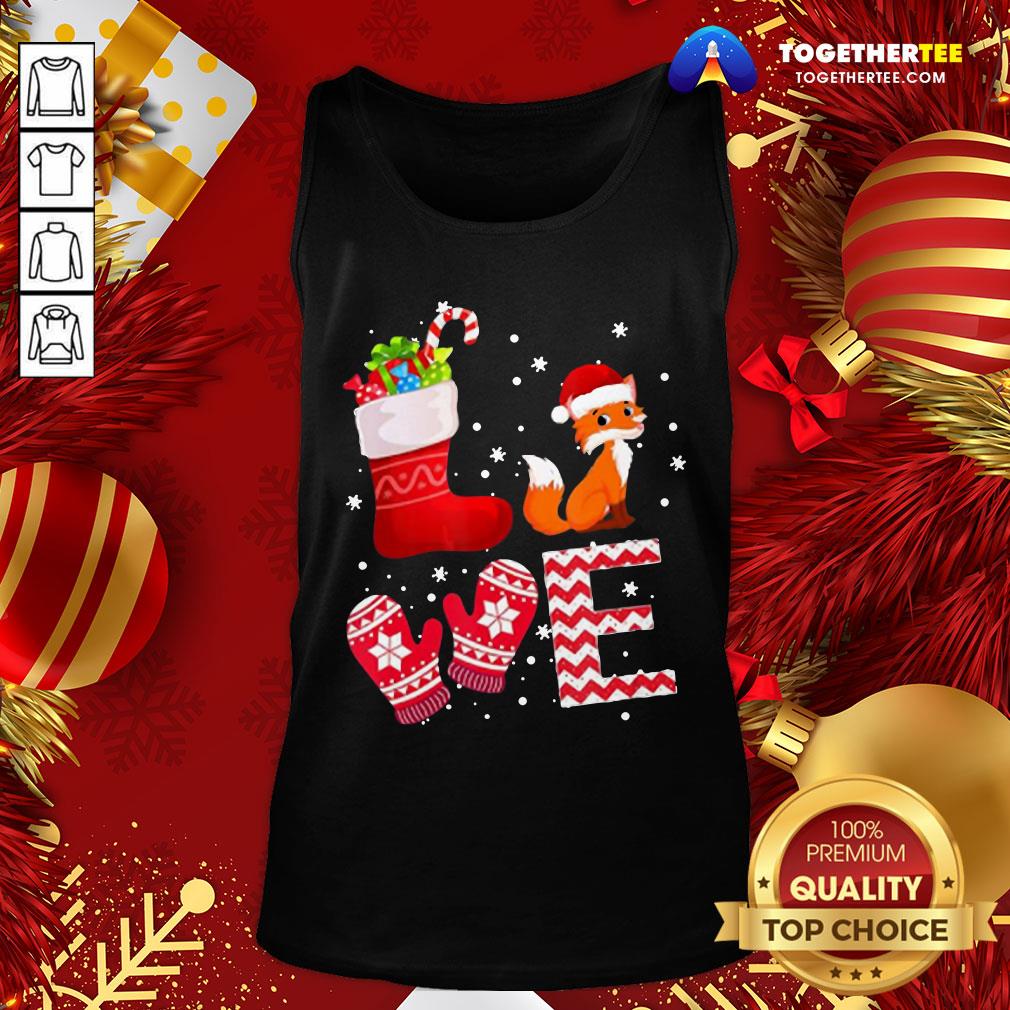 Cute Love Fox Santa Ugly Christmas Shirt - Image 3