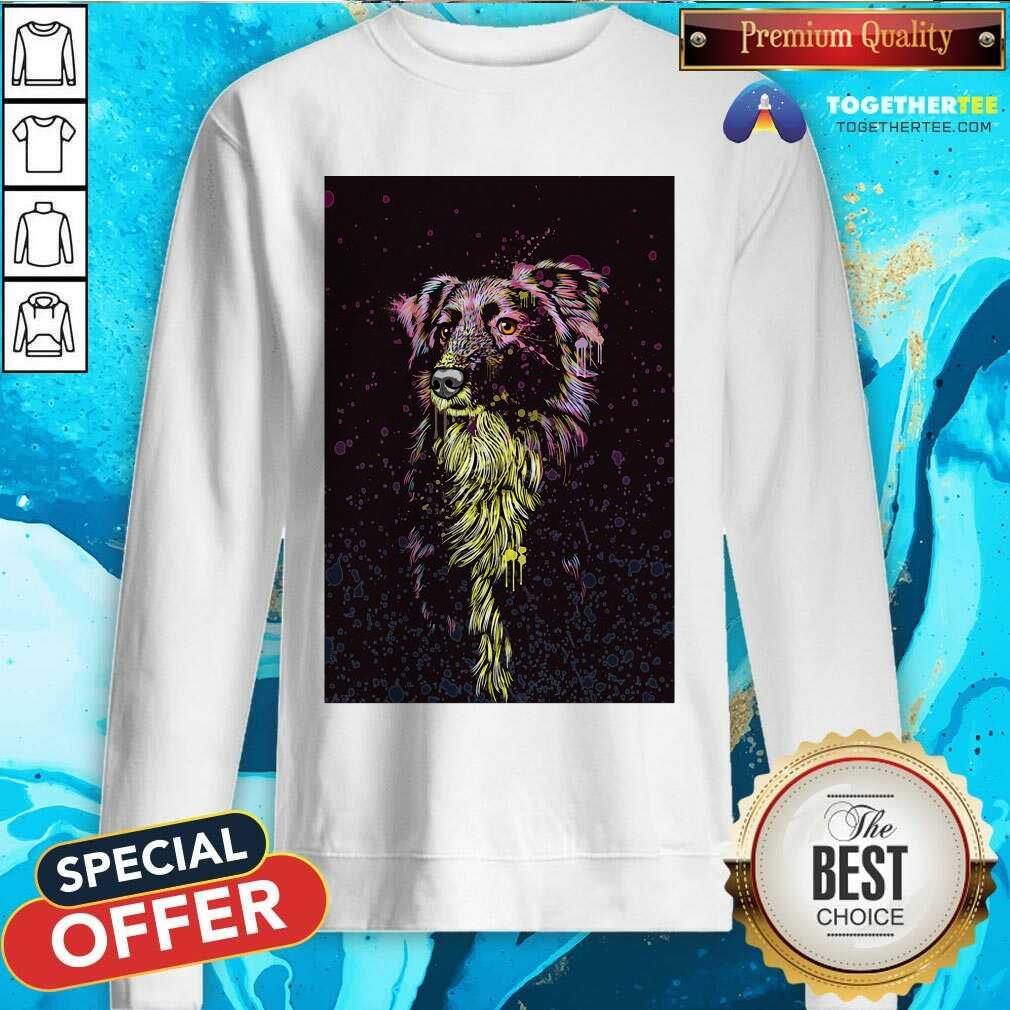 Premium Border Collie Color Paint Vertical Shirt - Image 4