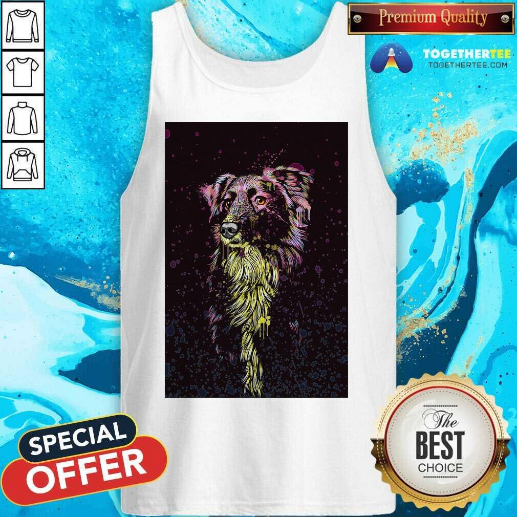 Premium Border Collie Color Paint Vertical Shirt - Image 3
