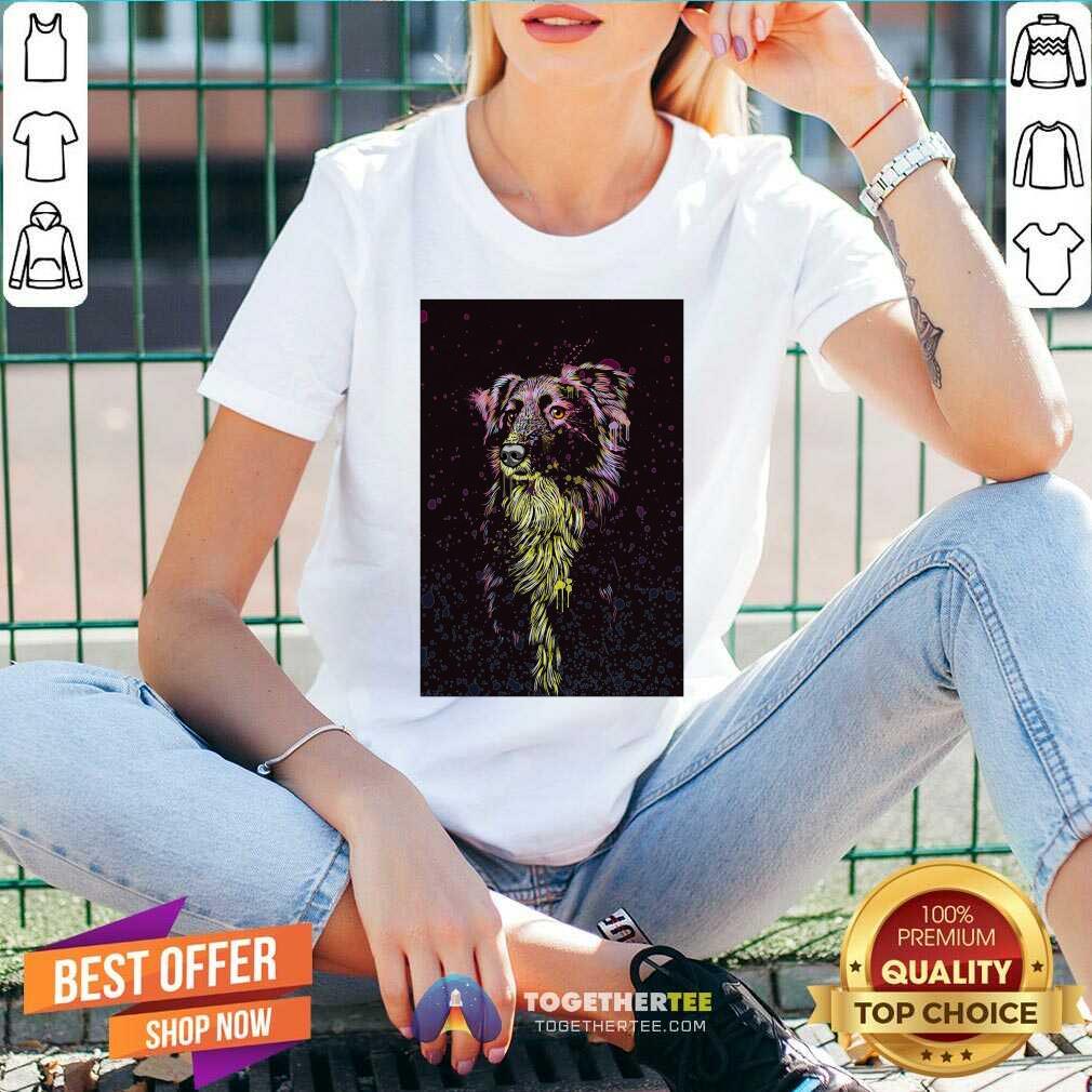Premium Border Collie Color Paint Vertical Shirt - Image 2
