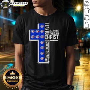 Official Toronto Blue Jays Cross I Can Do All Things Through Christ Who Strengthens Me Logos T-Shirt