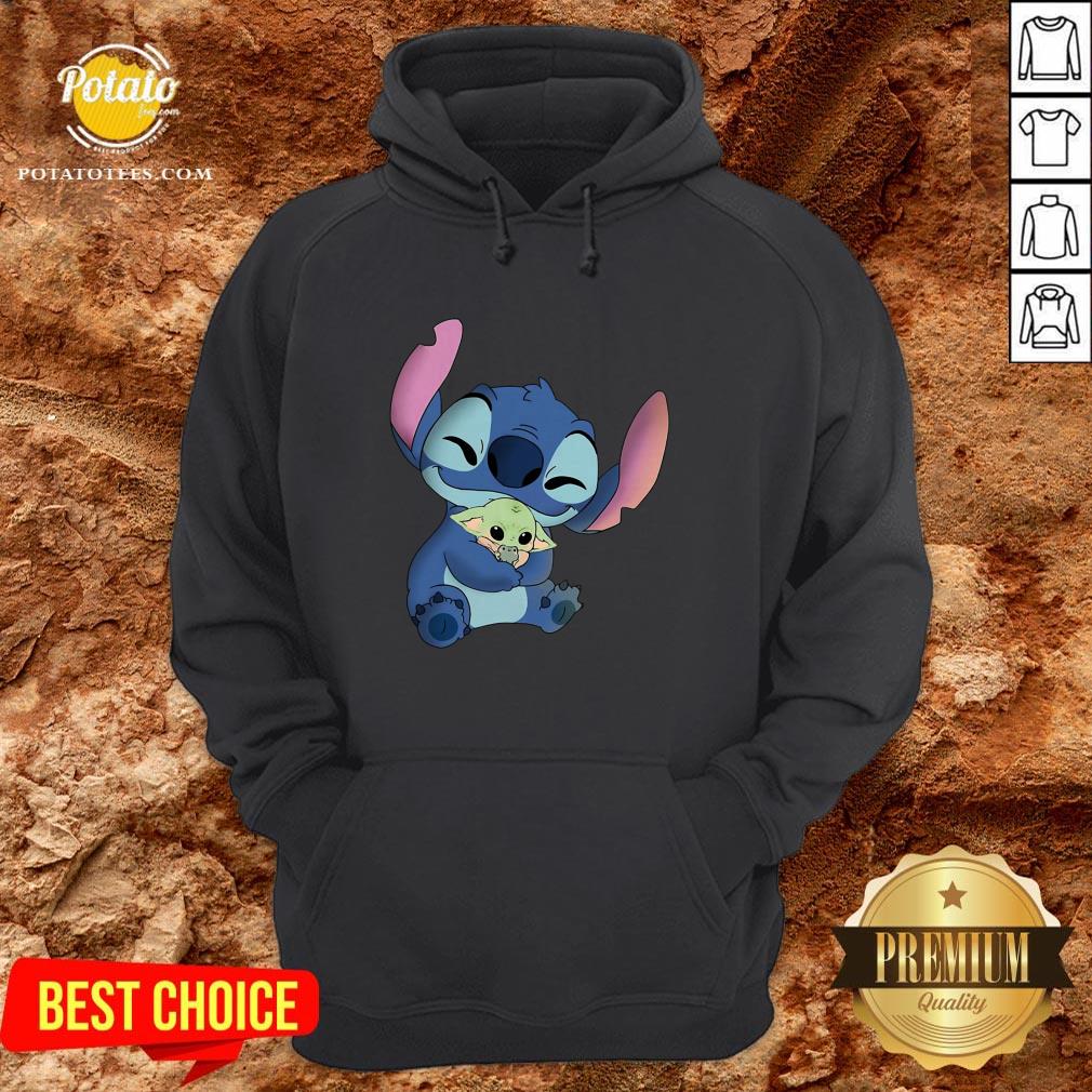 Disney Stitch Hugs Baby Yoda Shirt - Image 5