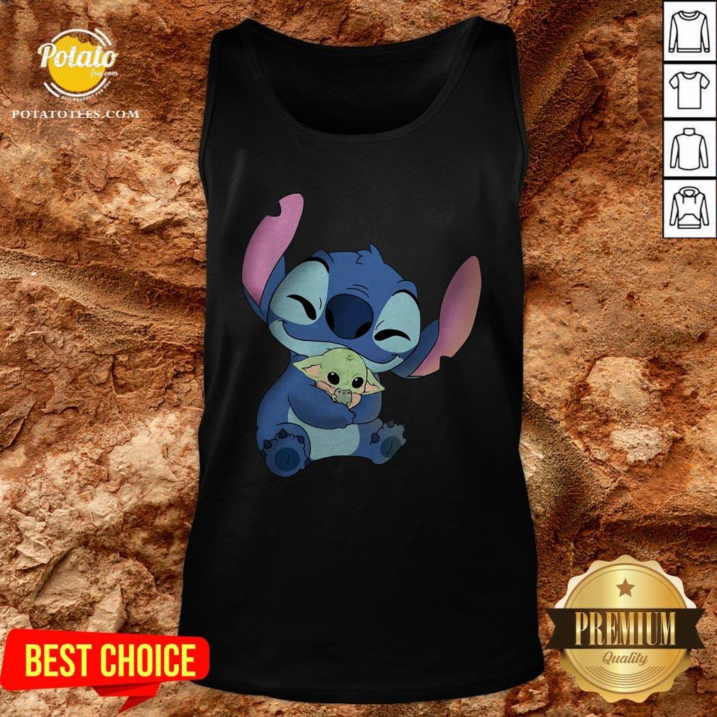 Disney Stitch Hugs Baby Yoda Shirt - Image 3