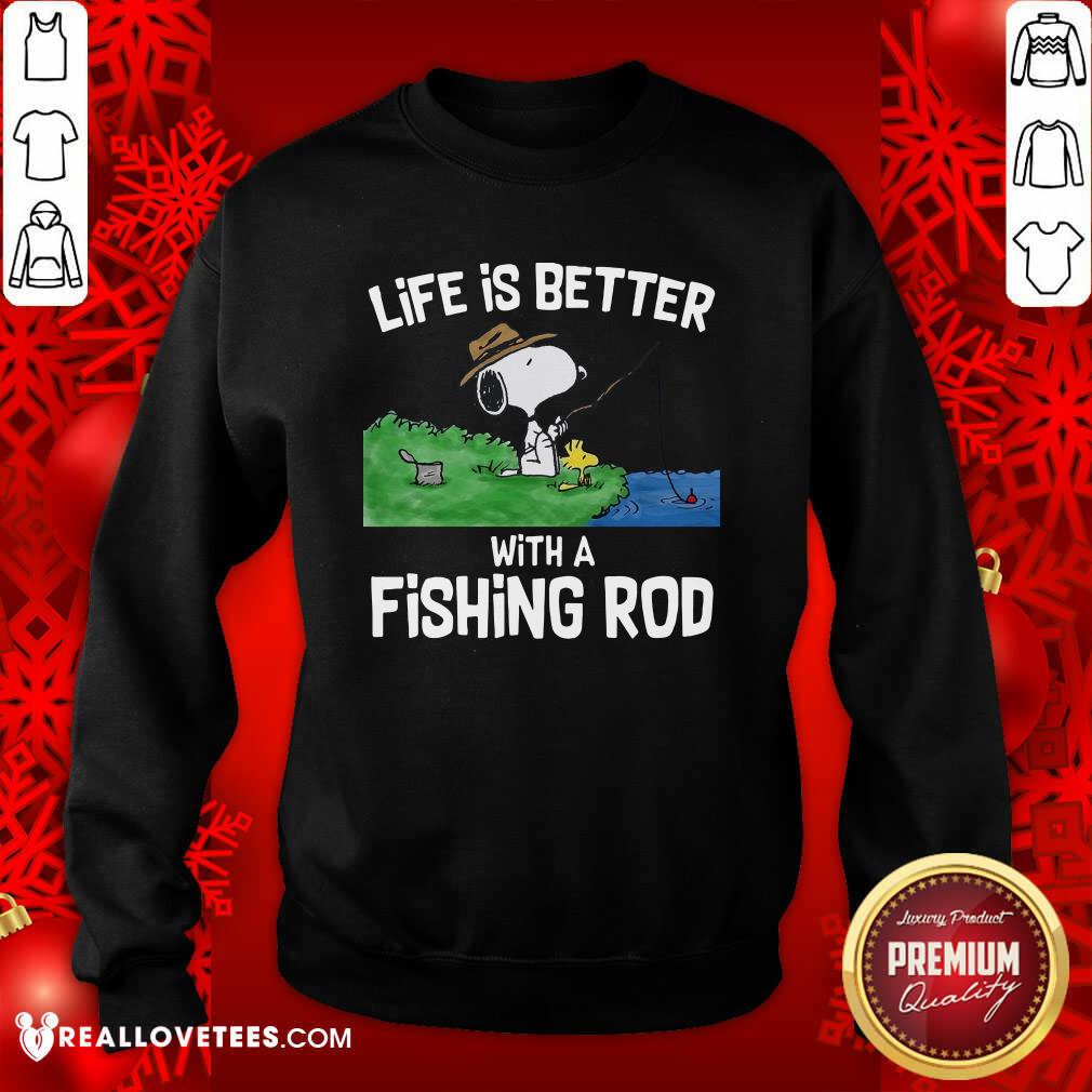 Hot Snoopy Life Is Better With A Fishing Rod Shirt - Image 3