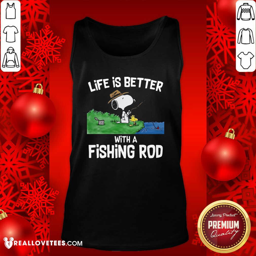Hot Snoopy Life Is Better With A Fishing Rod Shirt - Image 2
