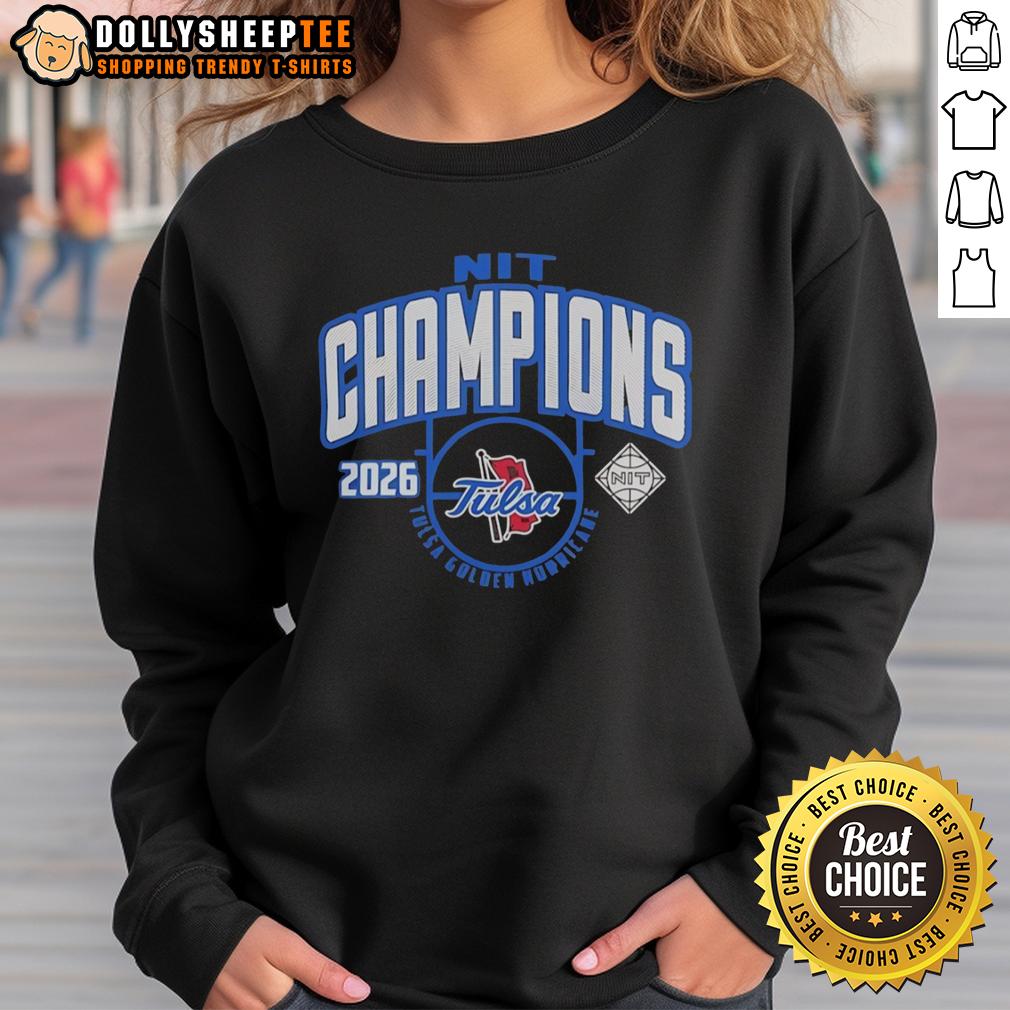 Awesome Tulsa Golden Hurricane 2026 Men's Basketball NIT Champions T-Shirt - Image 5