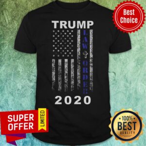 Trump 2020 Law And Order American Flag Vintage Distressed Shirt