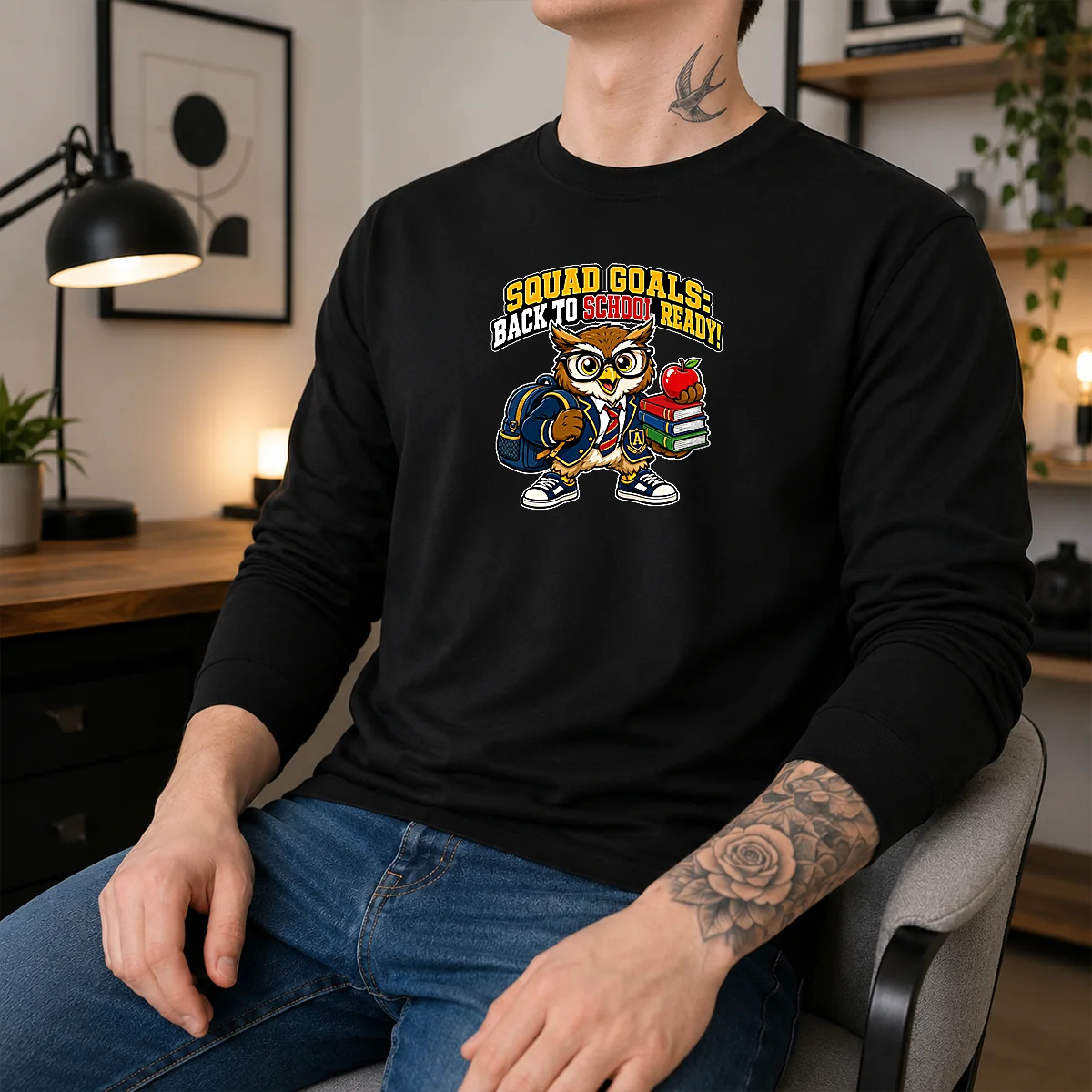 Hot Back To School Owl Mascot Squad Shirt - Image 5
