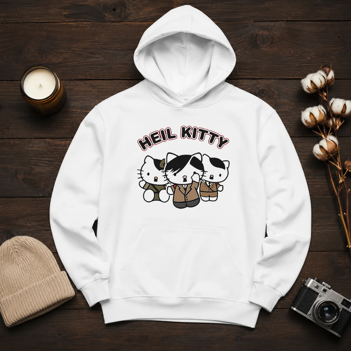 Hot Heil Kitty Parody Satire Cartoon Funny Shirt - Image 6