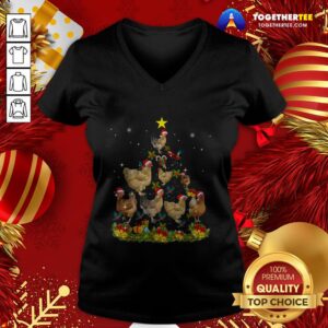 Alternative view of Funny Chickens Tree Christmas Shirt