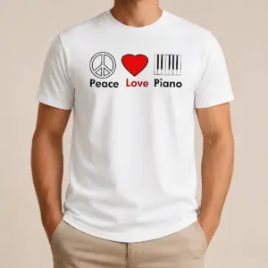 Nice Hot Peace Love Piano Shirt